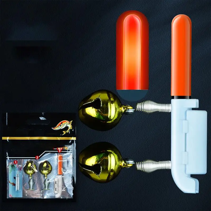 Fishing rod light Clip Fishing Light Stick Rod Bell USB Charge Luminous Tackle Night Bright Lamp Fish Bell Alarm Indicator Ring