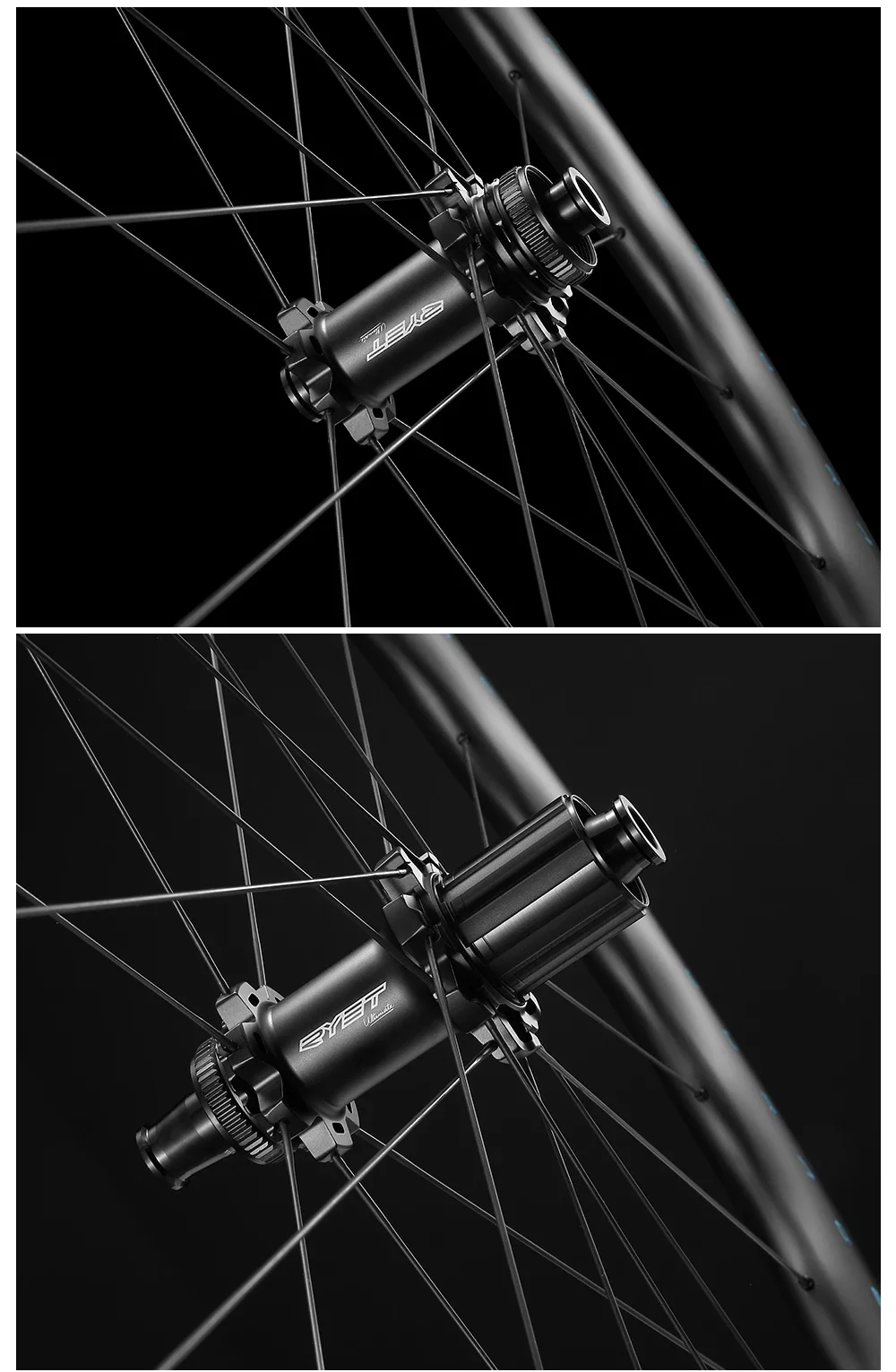 RYET Road Carbon Wheels 50mm Sinusoidal Bicycle Rimsets 22mm