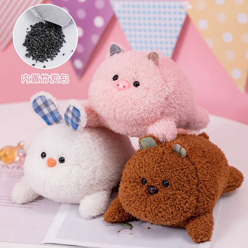 

Bamboo Charcoal Formaldehyde Absorbing Car Ornaments Plush Toys Cartoon Pig, Rabbit, and Bear Dolls