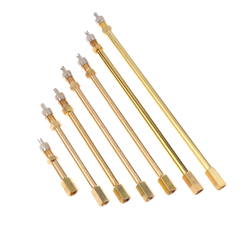 1Pc Car Auto Truck Brass Wheel Tire Valve Cap Tyre Stem Extension Pole Extender Steamboat Inflation Valve Stems Auto Accessory