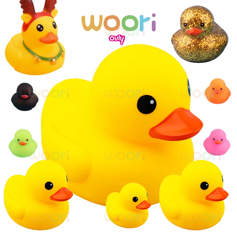 Ovly Little Yellow Duck With Squeeze Sound Bath Toy Galleggiante In Gomma Morbida Cute Duck Play Bath Regalo Di Natale Per Bambini Bambini Baby