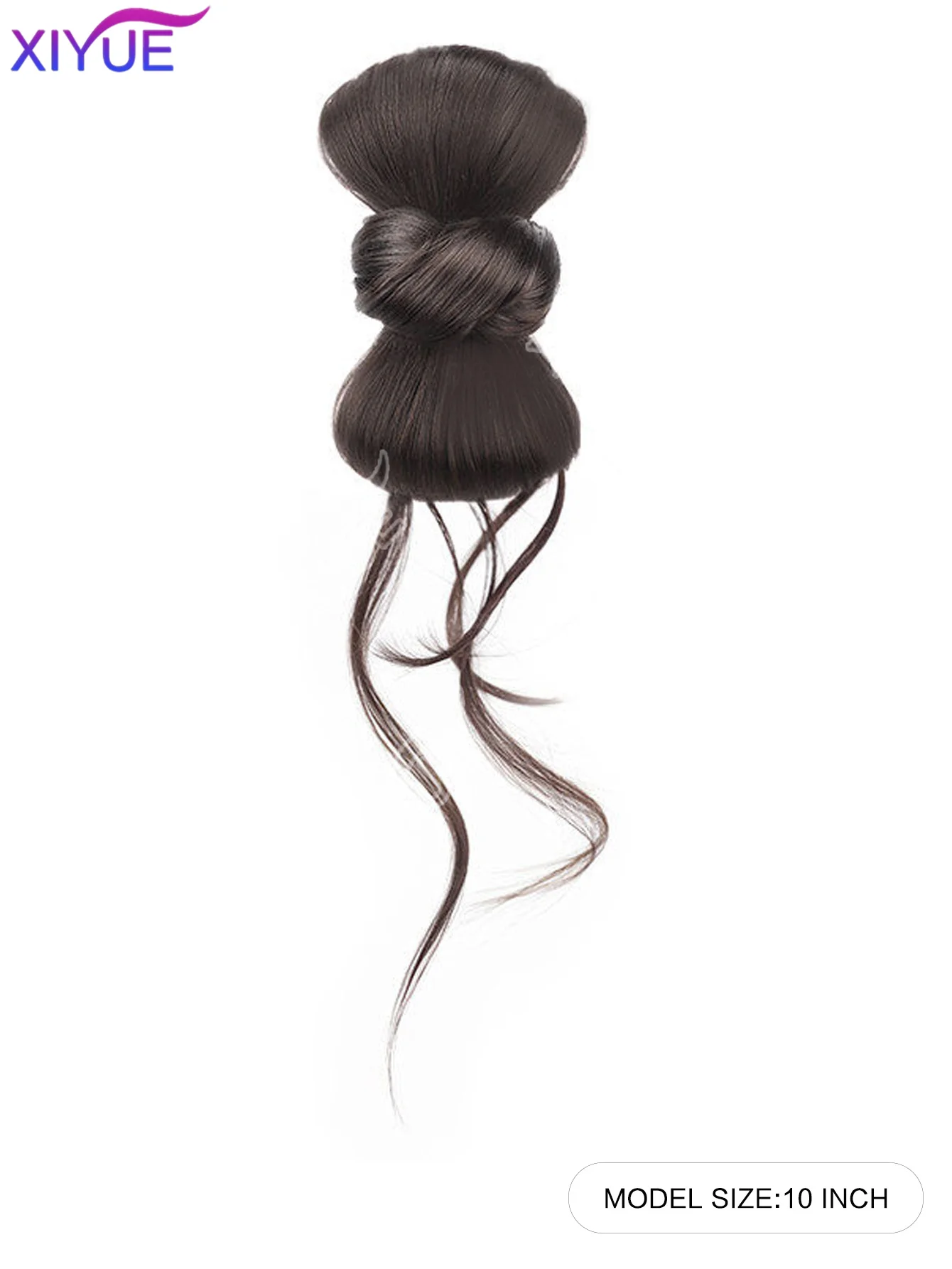 XIYUE 여성용 리본 매듭 클로 클립 헤어 번, 우아한 내추럴 포니테일 연장, 드래곤 비어드 합성 시뇽 가발