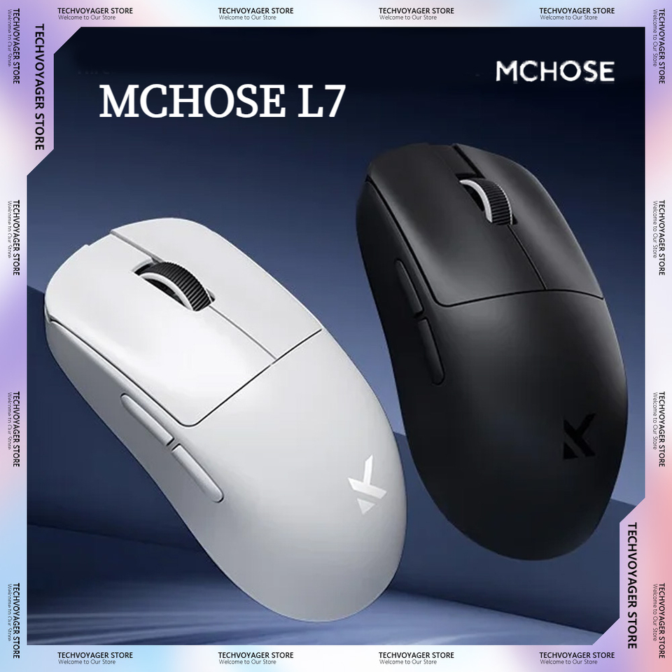 MCHOSE L7 Ultra Gaming Mouse 8K PAW3395  Rechargable Portable Lightweight 2.4G Wireless BT Tri-mode Customized Mice PC E-Sports