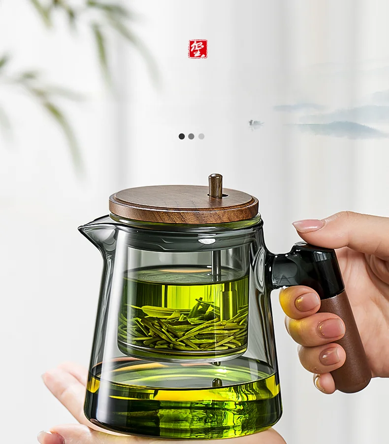 Large Capacity Dividing Teacup with Removable Glass Inner Tank - Tea Ceremony Water Separation Filter
