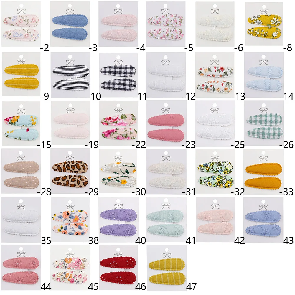 Hair Clips 2pc Floral Print 2inch Basic Snap - Uniqwear