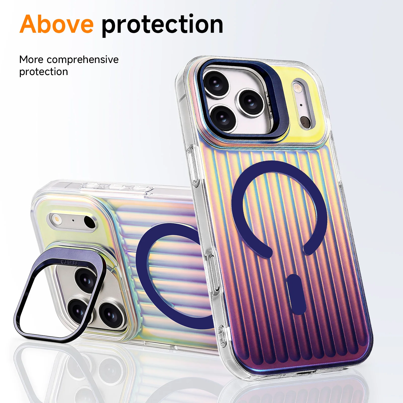Luxury Gradient Colorful Luggage-Style Shockproof Case with Laser PC Back Cover
