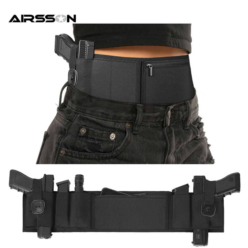 Concealed Carry Belly Band Holster - Adjustable Waistband For Men & Women With Magazine Pocket