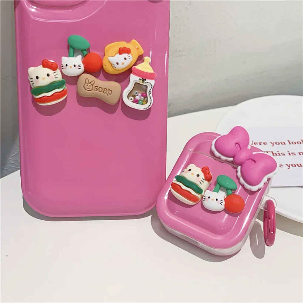 

Pink Sanrio 3D Hello Kitty for Apple AirPods 1 2 3 Case AirPods Pro 2 Case IPhone Earphone Accessories Air Pod Cover Girl Gift