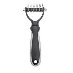 Pet Deshedding & Grooming Brush with Knot Cutter (GreyS)
