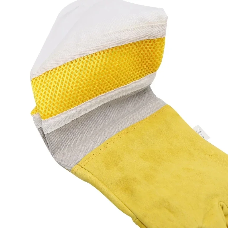 1 Pair Beekeeping Gloves Sheepskin Protective Sleeves Ventilated Professional Anti Bee Breathable Anti-bee Apiculture Gloves