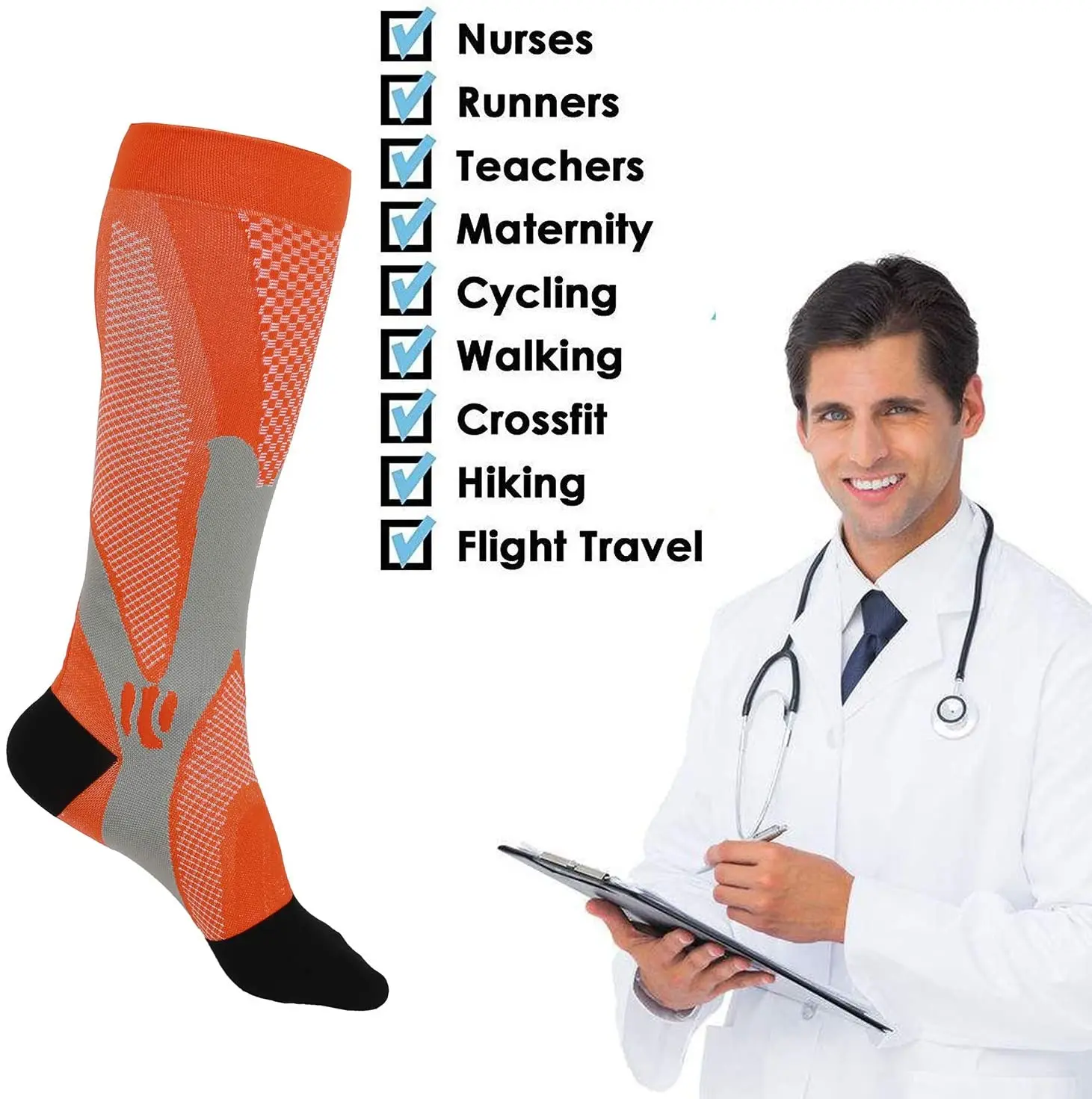 Compression Socks Running Sports Stockings 20-30 Mmhg Men Women Sports Socks for Soccer Marathon Cycling Football Varicose Veins sports socks,cycling socks,football socks,compression socks,fitness sports socks,sport socks