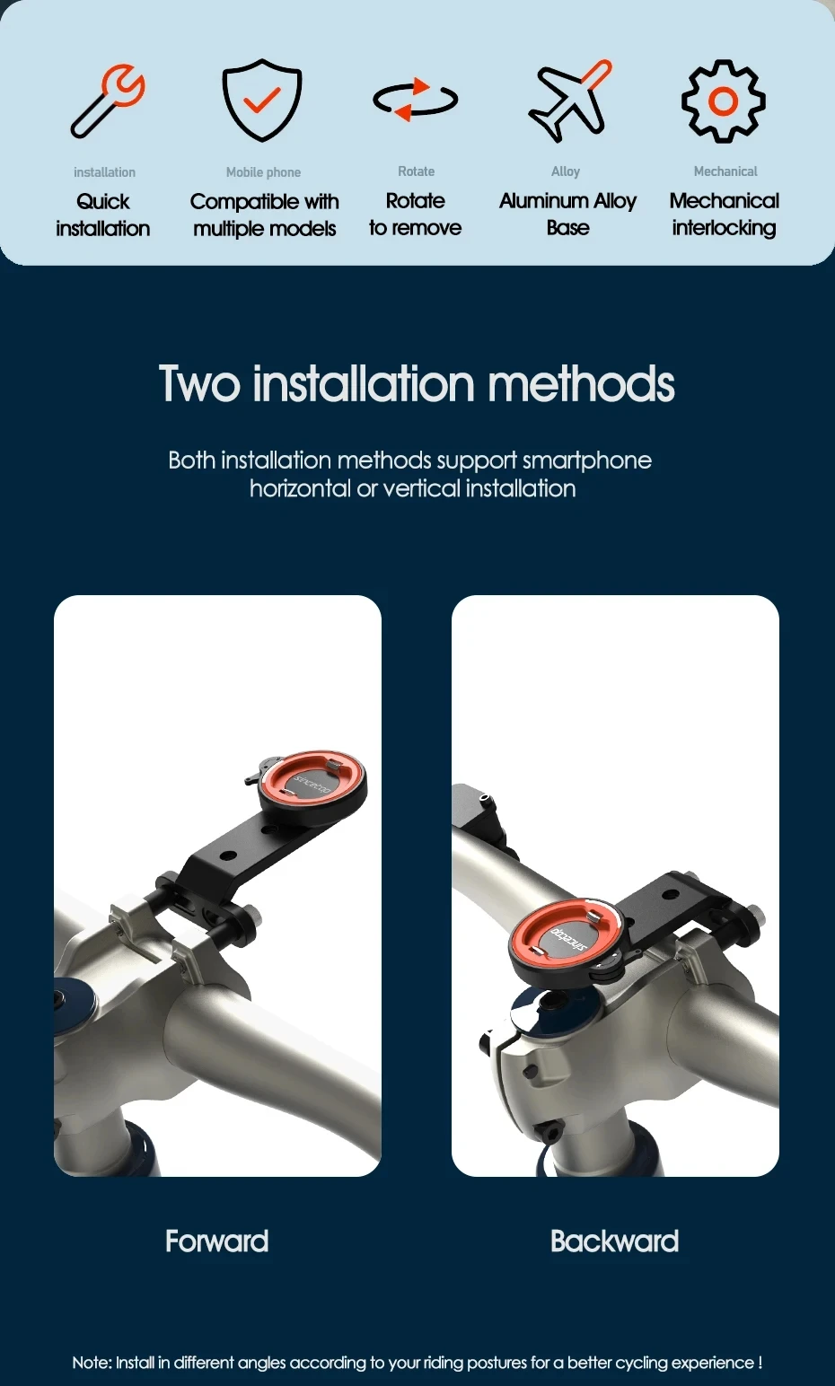 Soporte para Teléfono de Bicicleta para Accesorios GoPro, Compatible con GoPro Hero 13 12 11 10 9 8 7 6 5 Black Set y pa
