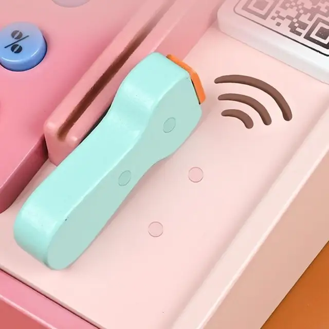 16FE Pretend Playing Toy Cash Register with Scanner Set for 2 to 4 Years Old Kid 2