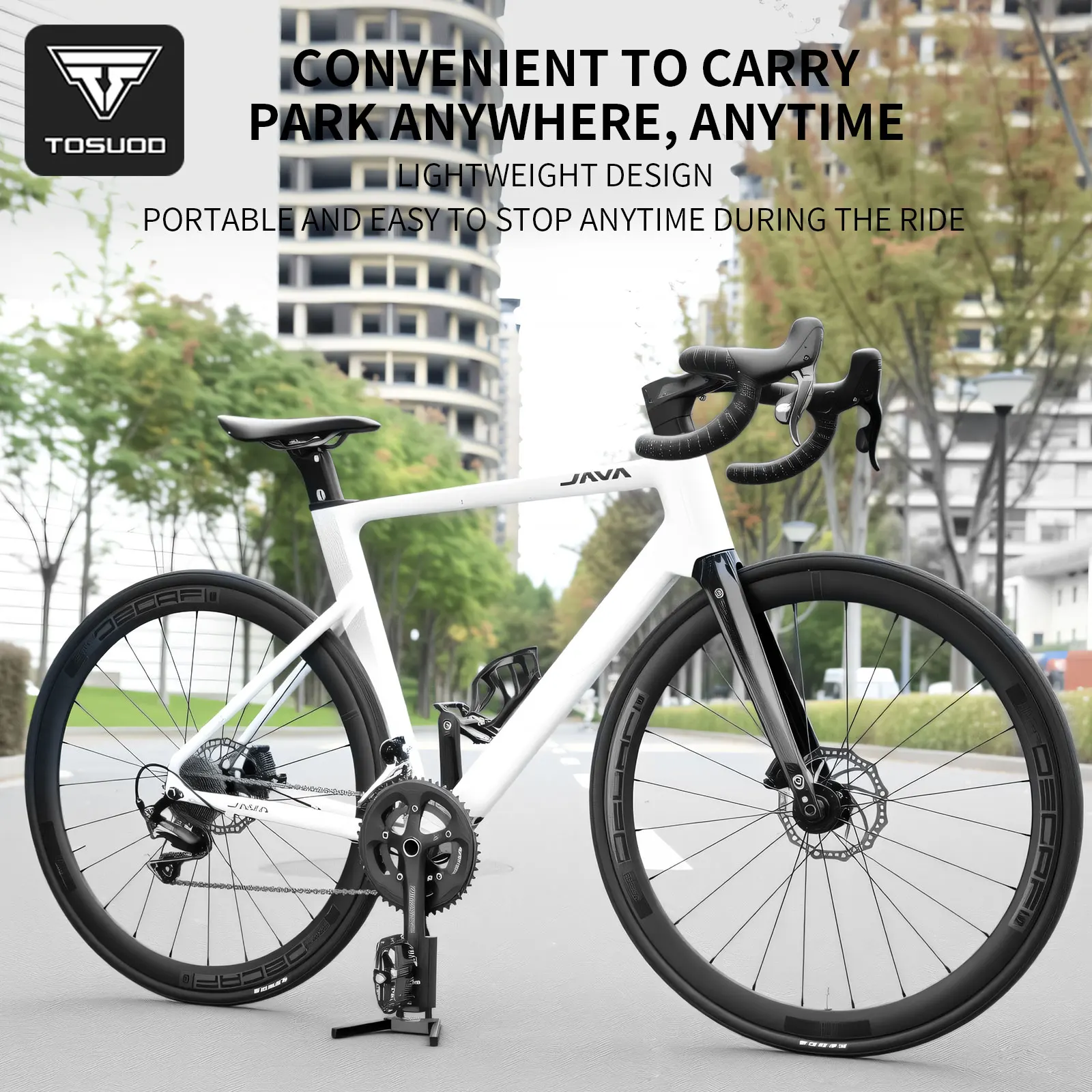 TOSUOD Fahrradständer Verstellbarer Tragbarer Parkständer Faltbare Halterung für MTB Rennrad Praktisches Fahrradzubehör – Detail 5