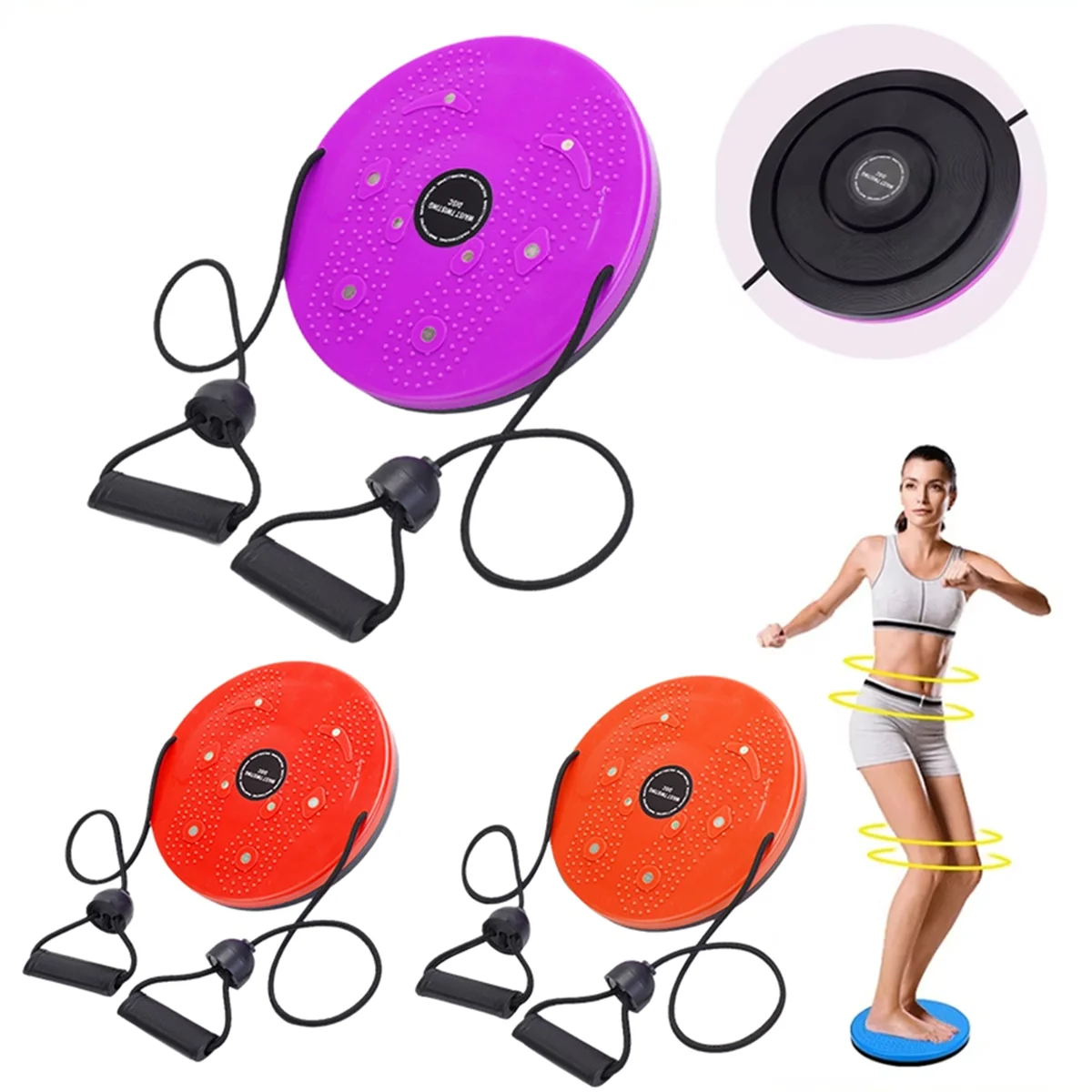 BAAU Magnet Waist Twisting Disc Fitness Balance Board Weight Lose Trainer Magnetic Massage Wriggling Plate Gym Twister Blue