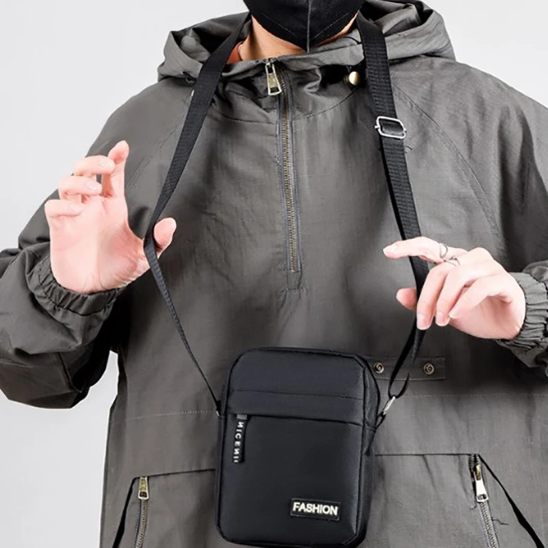 Borsa da petto in pelle con membrana, borsa a tracolla, borsa a