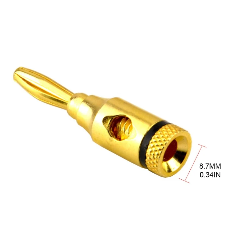 Banana plugs 4pcs Gold Plated Speaker Banana Plugs Open Screw Type Connector for Speaker Wire Home Theater