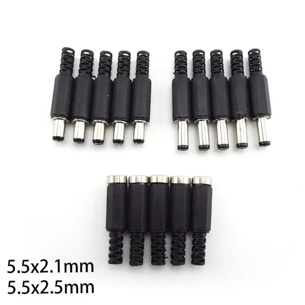50Pcs Insulator DC 5521 Male to Female Plug DC 5525 Male Plug Adapter DIY Power Supply Power LED Strip Light