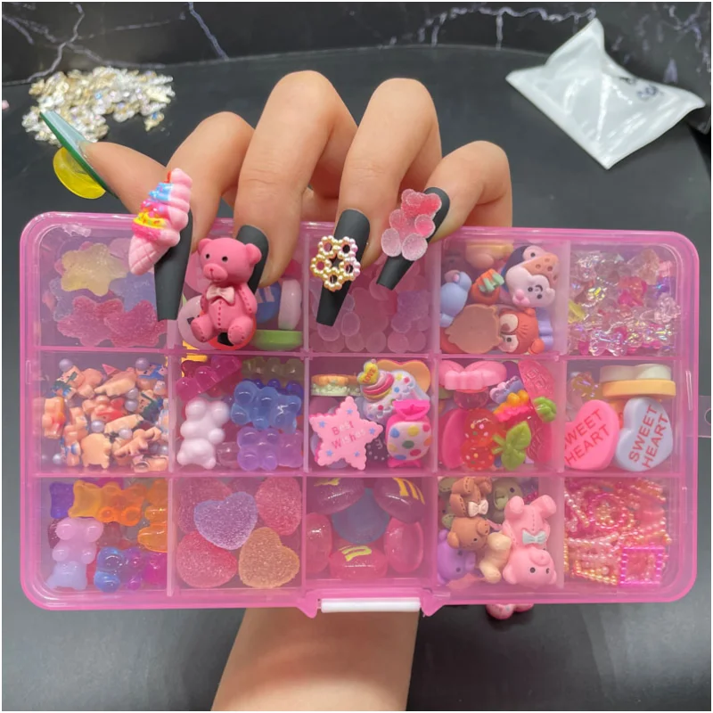 Resin Nail Ornament Accessories, Gummy Bear Charms Nails