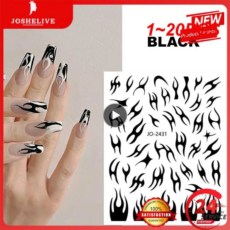 

1~20PCS Butterfly Nail Stickers Ballet Ribbon Fire Sticker Shinny Star Heart Tips Decals Nail Self Adhesive Nail Arts