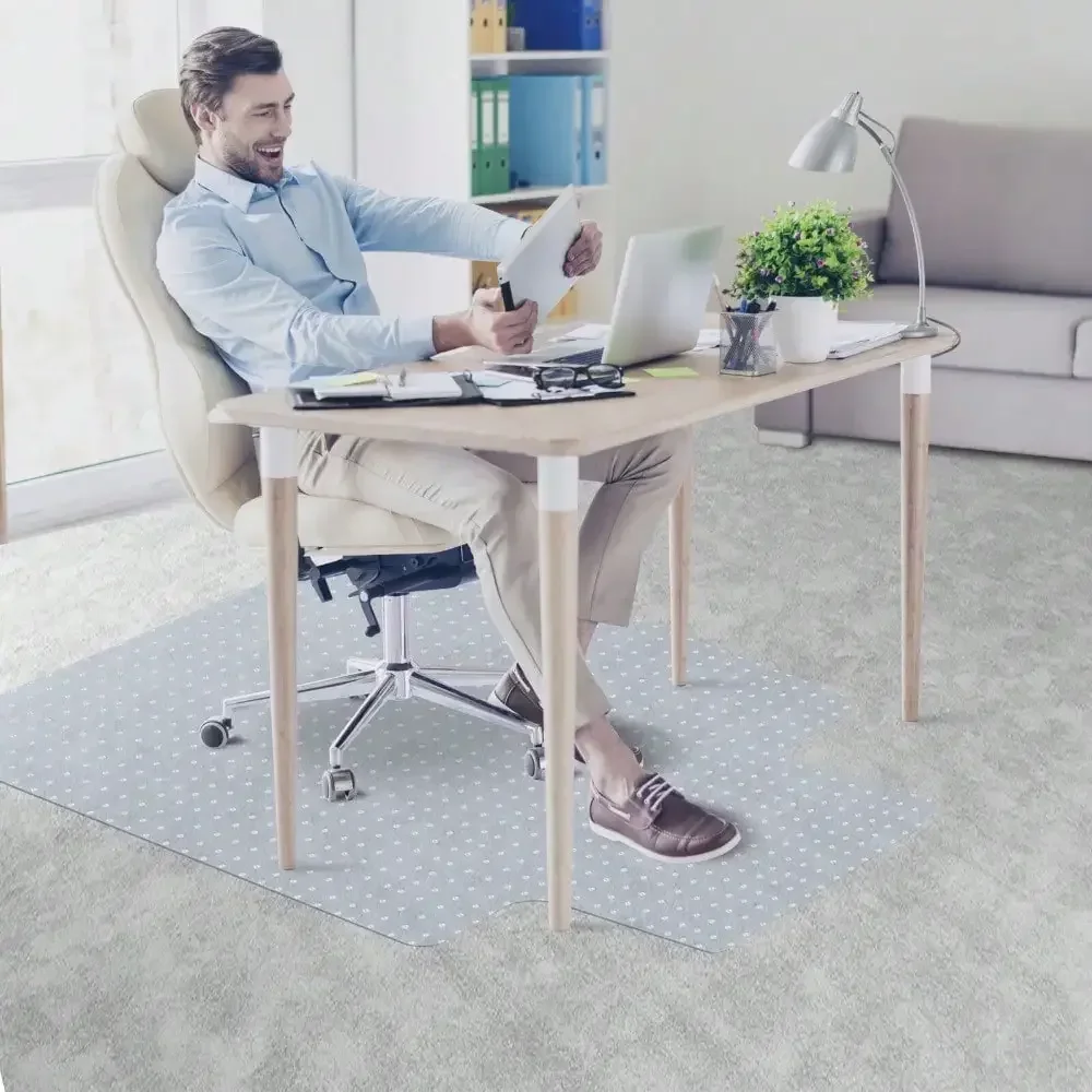 1/8 inch Thickness Office Chair Mat 48 x 36 inch Anti-Slip Rectangular With Lip 2