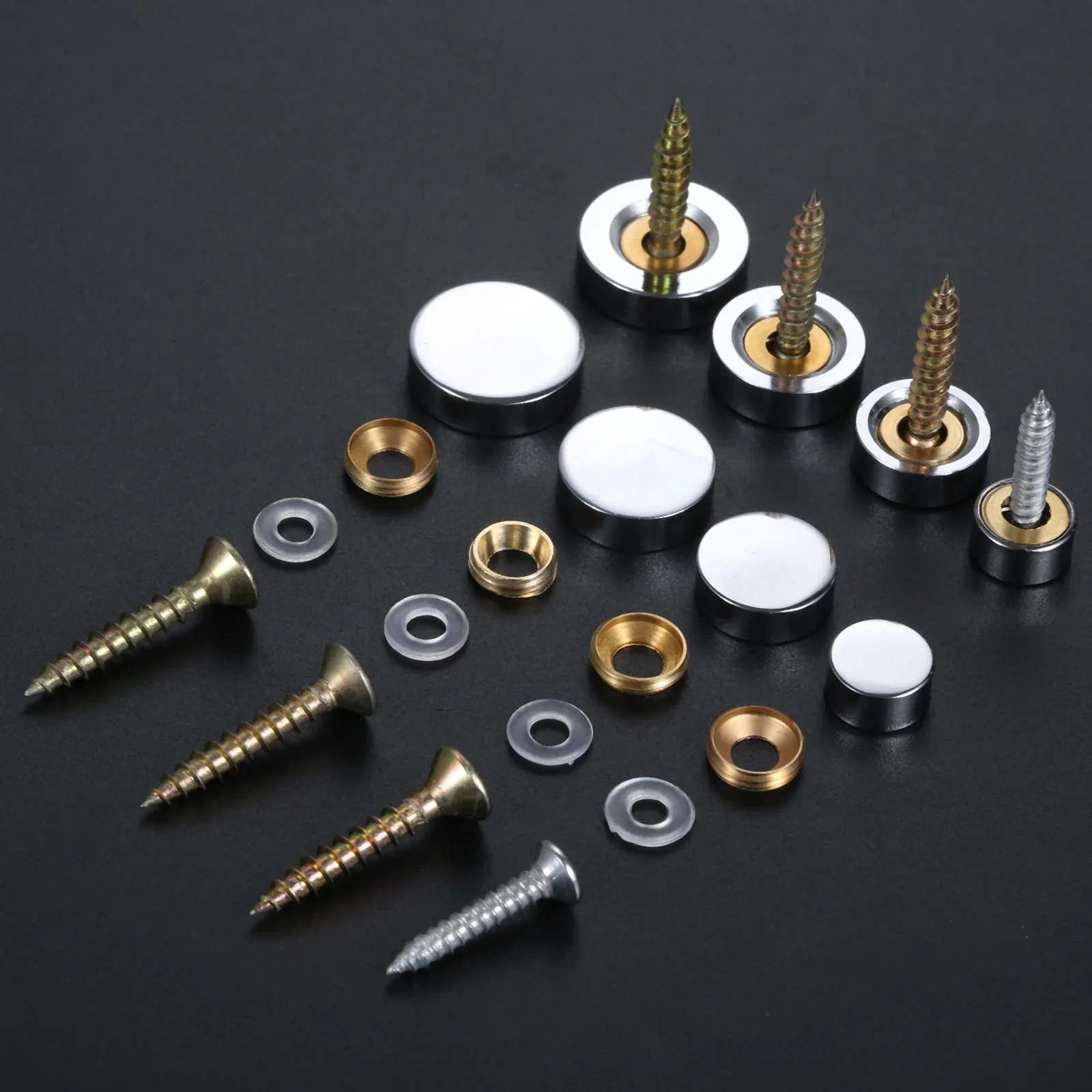 Decorative Nails Decor Mirror Nail Solid Copper Cap Cover Fastener 4pcs 10/14/16/18mm w/screw+Washer