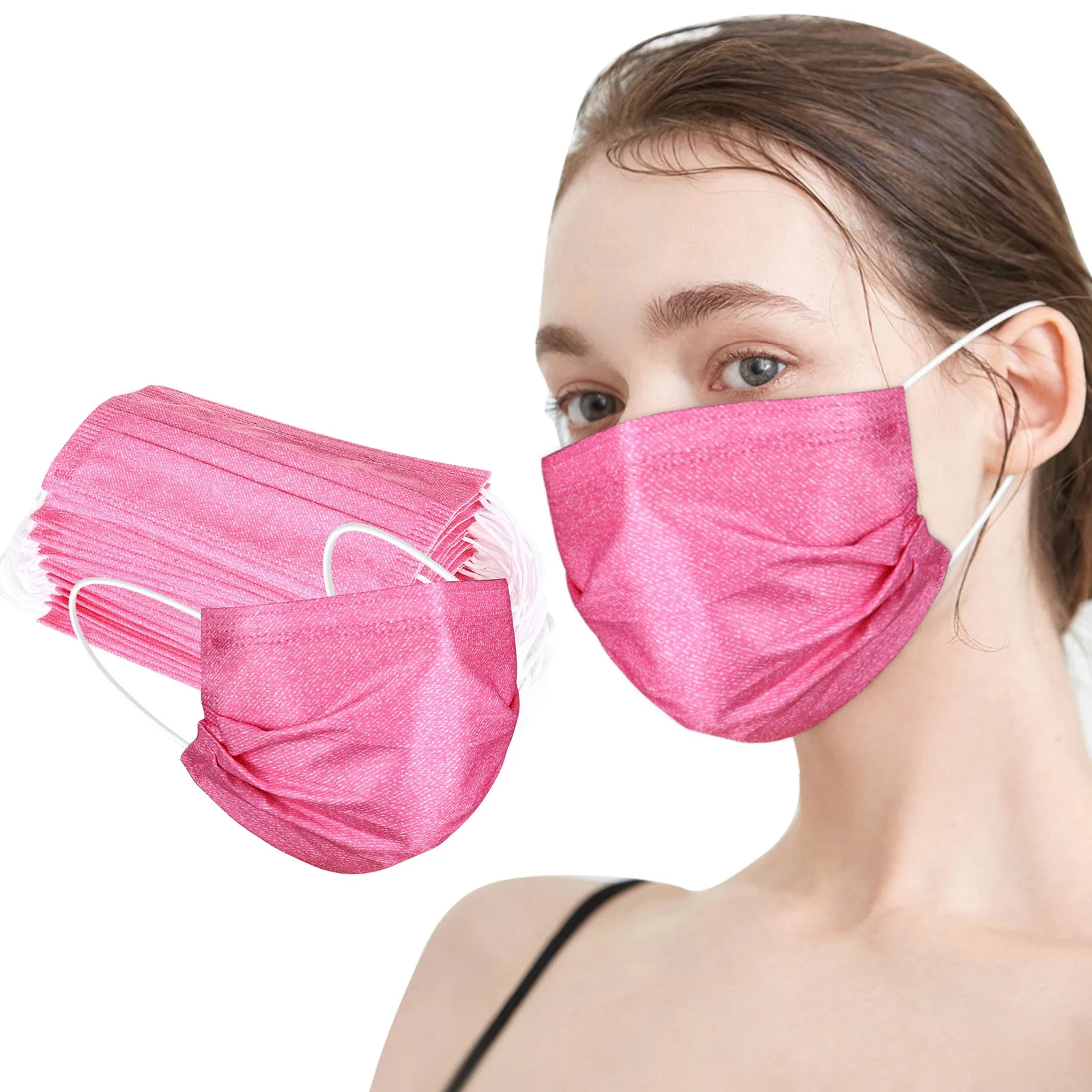 50PCS Purifying Face Mask Cover 3 Layer Mouth Filter Outdoor Dust-Proof Face Protective Mask Disposable