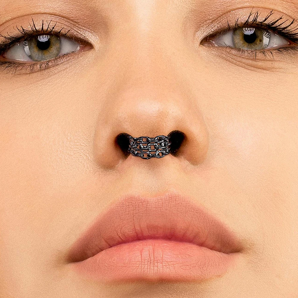 Casvort 1PCS Clip Helix Kette Knorpel Tragus Nasenring Septum Ringe Piercing Körperschmuck 316L Chirurgenstahl Neu – Detail 4