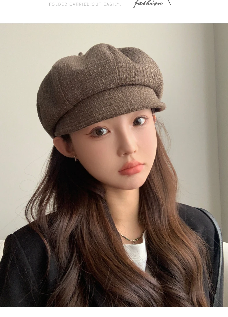 여성용 따뜻한 베레모, 프렌치 아티스트 스타일, 빈티지 베레모, 따뜻한 방풍, 우아한 가을 모자