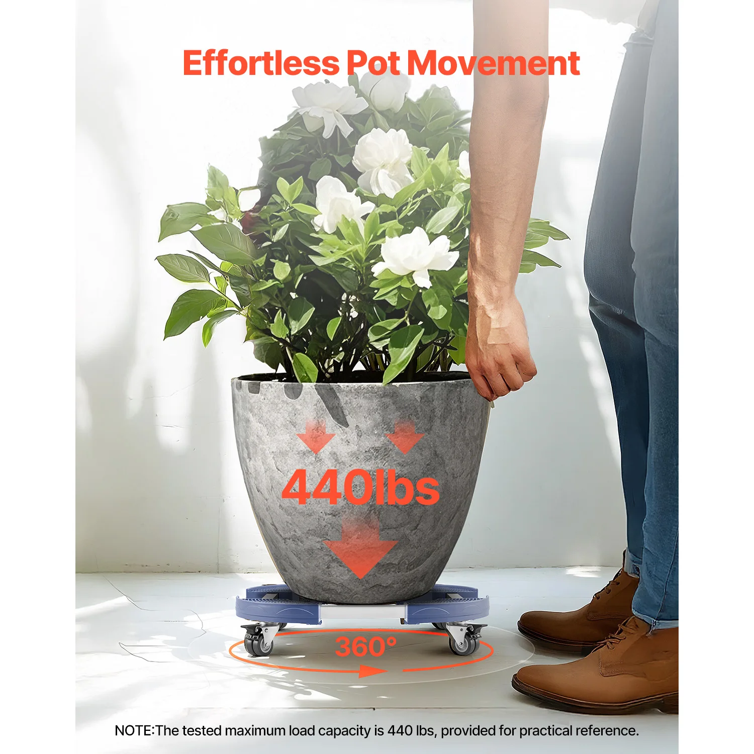 Heavy Duty Trash Can Dolly with Wheels for Plant Caddy