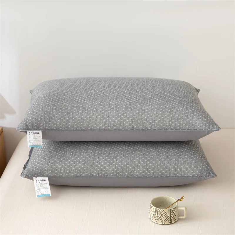 

100% Cotton White Bounce Back Pillow Solid Color Soft Comfortable Bedroom Bed Sleep Pillow Traction Neck Pillow 48x74cm