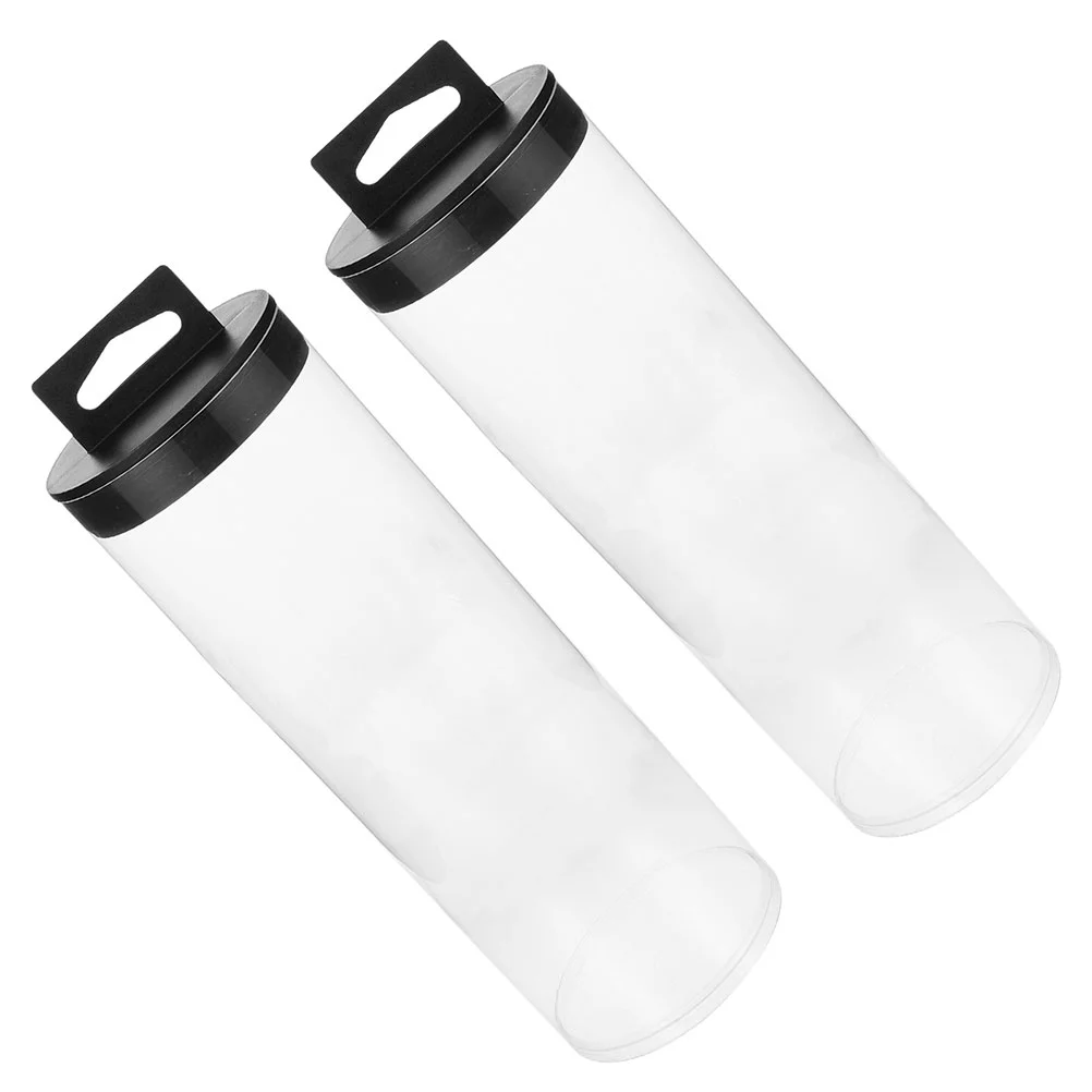 2 Pcs Transparent Tennis Tubes Black Lid Sports Supply Clear Ball Holders Durable Container Racquet Sports Tennis Accessories