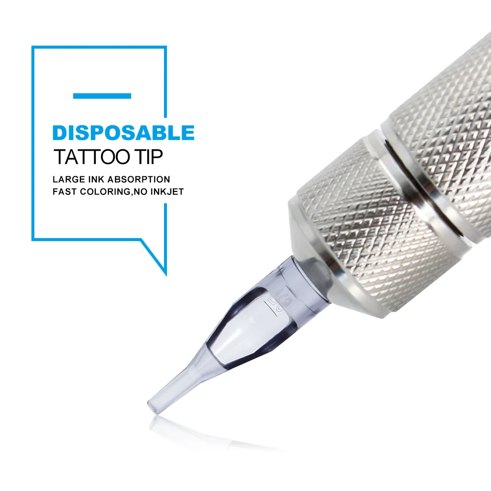 Disposable Tattoo Tips RT DT FT Size Plastic Grey Tattoo Tips Nozzle Tube Machine Needles Supply 100PCS