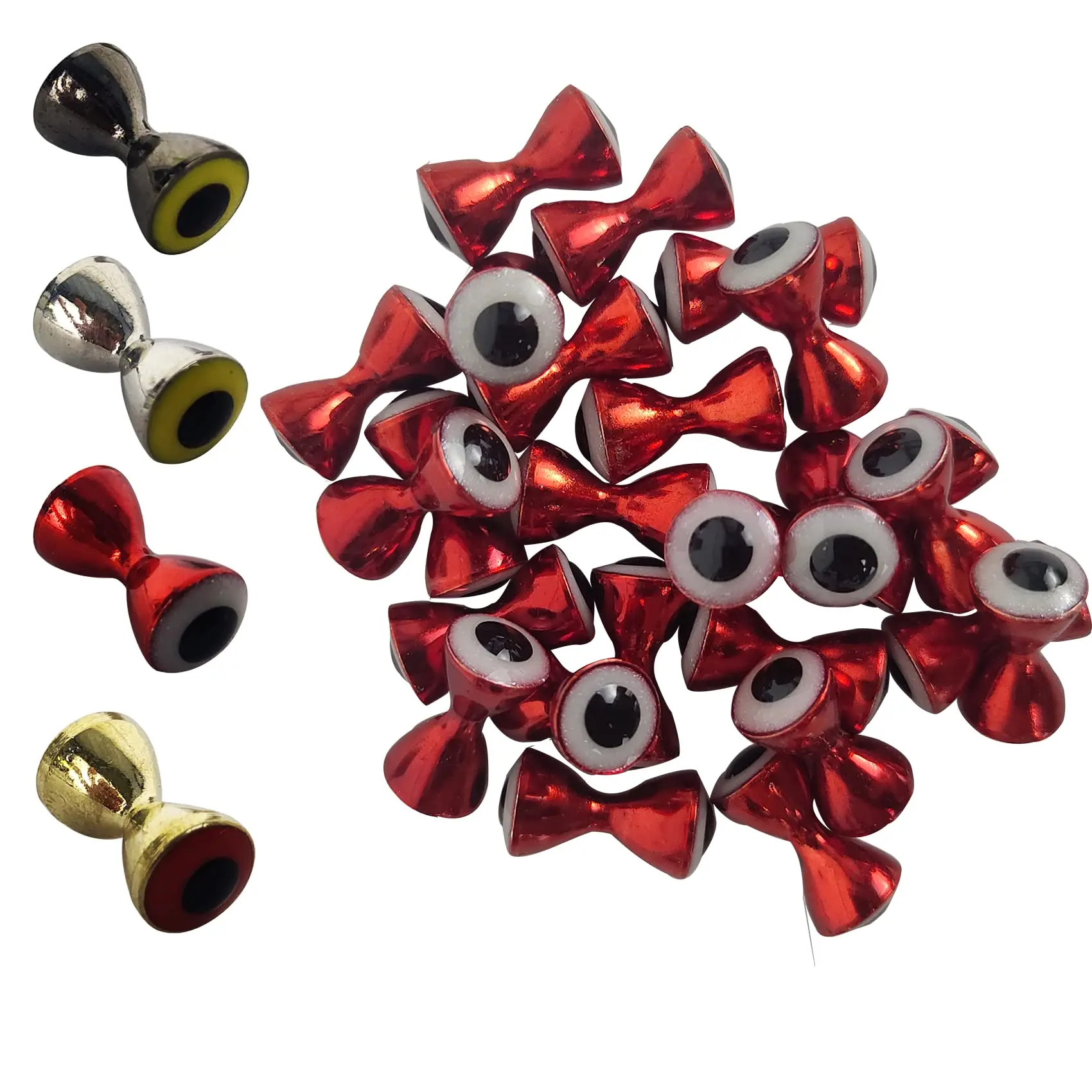 Aventik 25pc Brass Dumbbell Fish Eyes - Realistic Fly Tying Lure