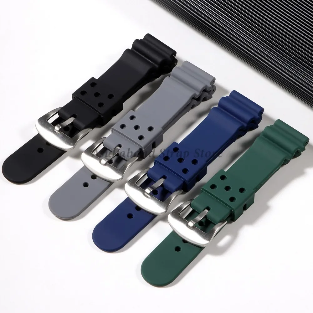 20 mm 22 mm weiches Silikonarmband Gummi-Uhrenarmbänder für Seiko SKX007 009 Diving 007 Herren Damen Universelles wasserdichtes Sportarmband – Detail 2