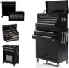 High Capacity Rolling Tool Box, Removable Cabinet Storage Tool Chest with Wheels and Drawers, Detachable Toolbox with Lock for 1