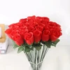 6Pcs Red Roses Bouquets Vase Home Room Decor Garden Wedding Decorative