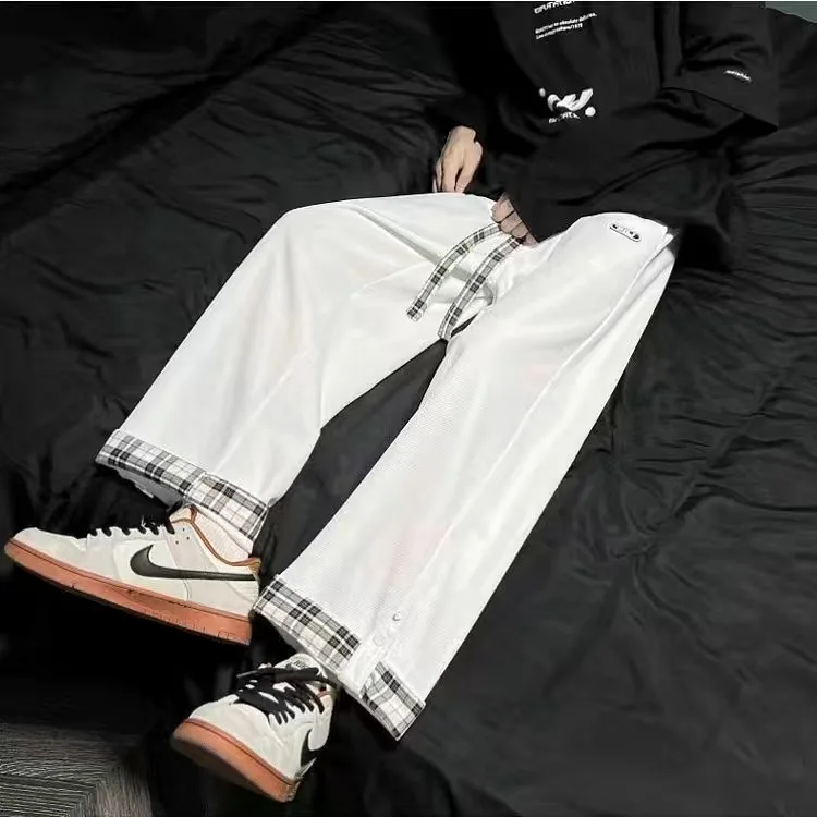 

Street Popular White Multi-pocket Overalls Men's Harajuku Style Loose Casual Trousers Straight Mopping Pants Autumn New