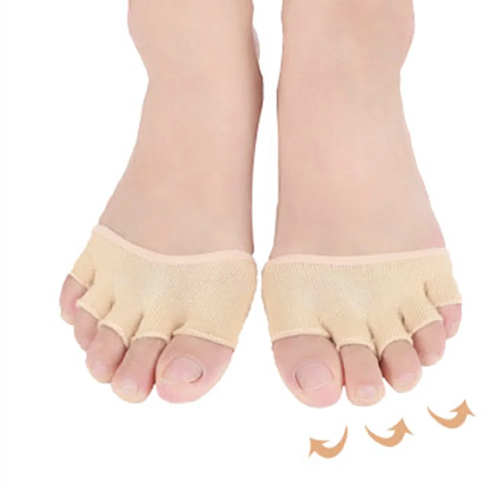 

2 Pairs Fingerless Socks Forefoot Pads Half Five Toe Clear Heels Dressy Tops Women