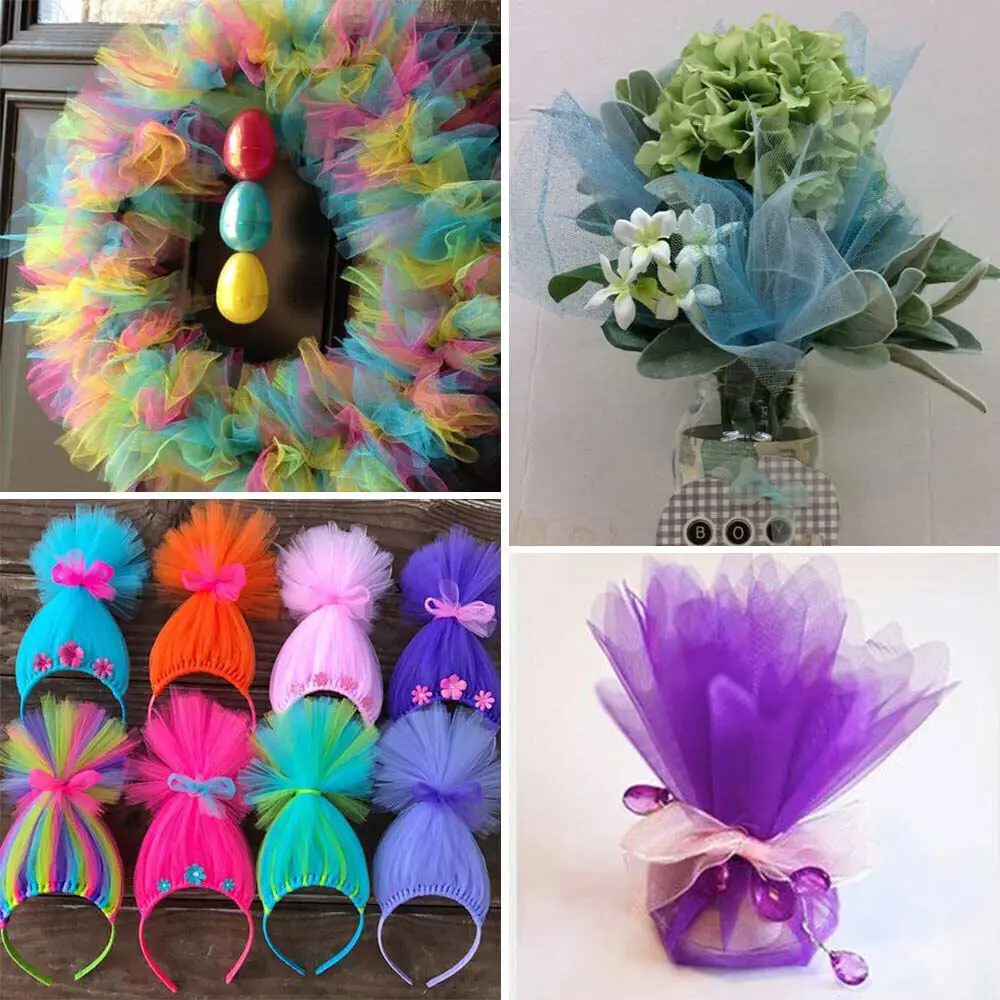 6 Inch by 10 Yards Tulles Mesh Fabric For DIY Tutu Skirt Sewing Bows Wedding Decoration Halloween Crafts Supplies Material