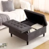 33" Square Storage Ottoman Upholstered Ottoman Coffee Table with Lift Top Cafe Table with Storage for Living Room 3