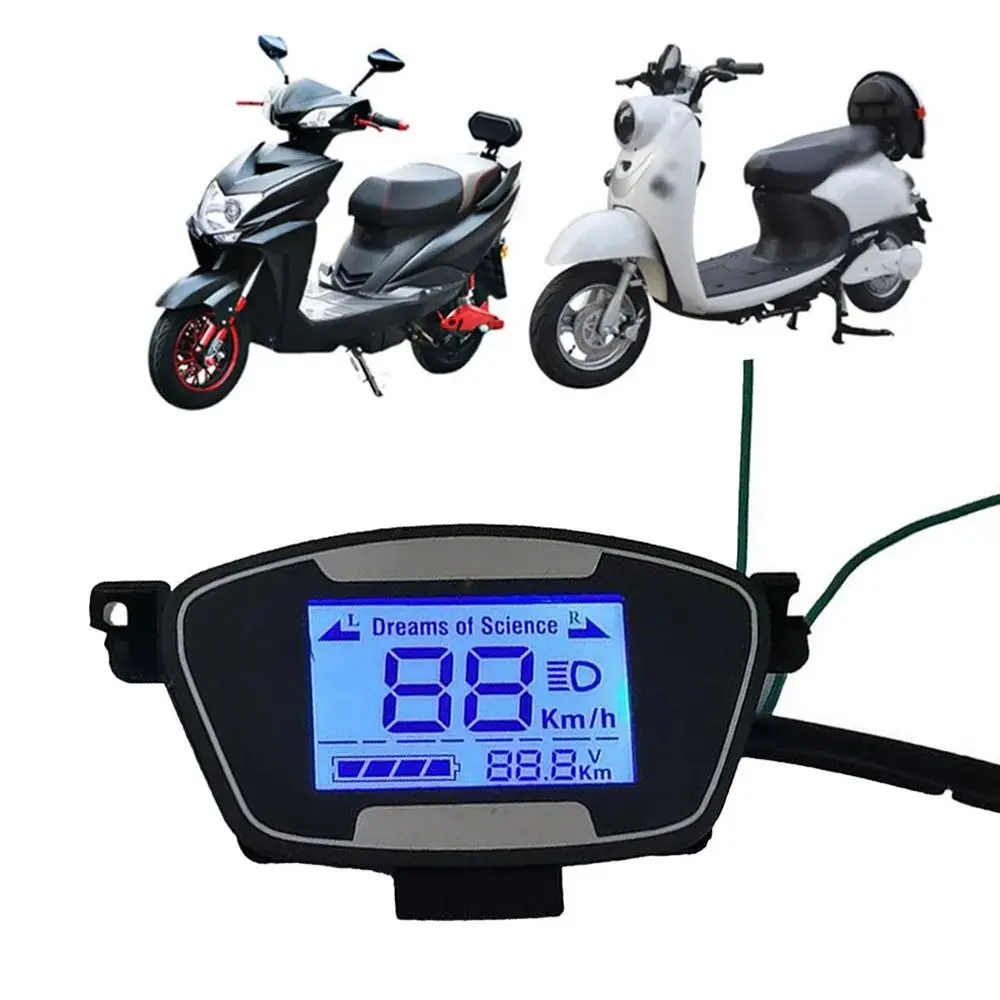 1Pcs 디스플레이 액세서리 Ebike 스쿠터 LCD 디스플레이 48-72V 6Pin 모터 속도계 화면(전기 자전거 E-Bike용 케이스 포함)