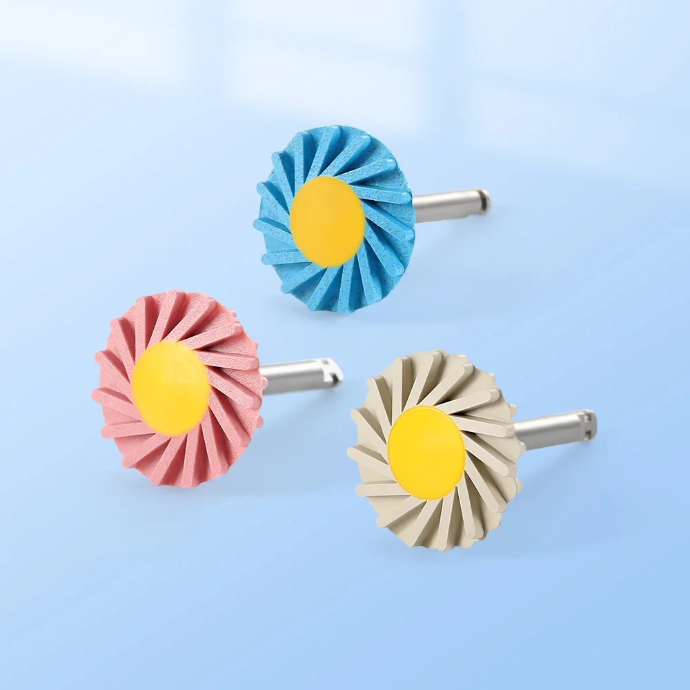 6-teiliges Set Dental-Zirkonoxid-Polierscheiben 2,35mm Polierer für Keramik-Lithiumdisilikat-Zirkonoxid 3-Stufen-Poliersystem