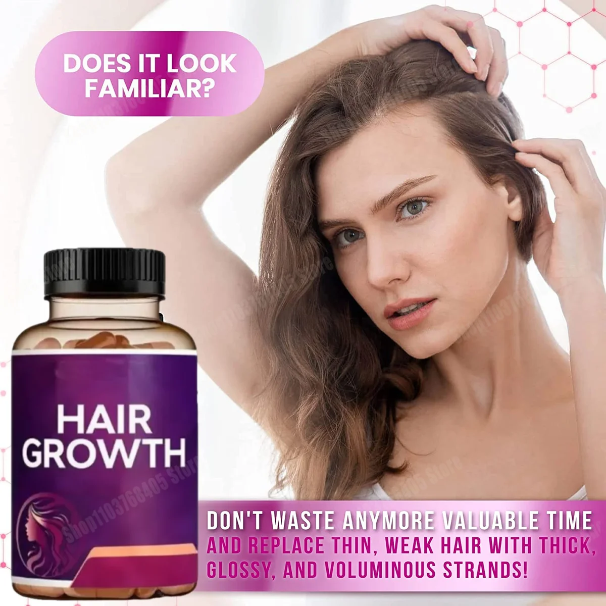 Siero per la ricrescita dei capelli – Nutre i follicoli e penetra nelle radici, trattamento naturale per una regenerazione dei capelli dall'aspetto più folto e denso - immagine 3