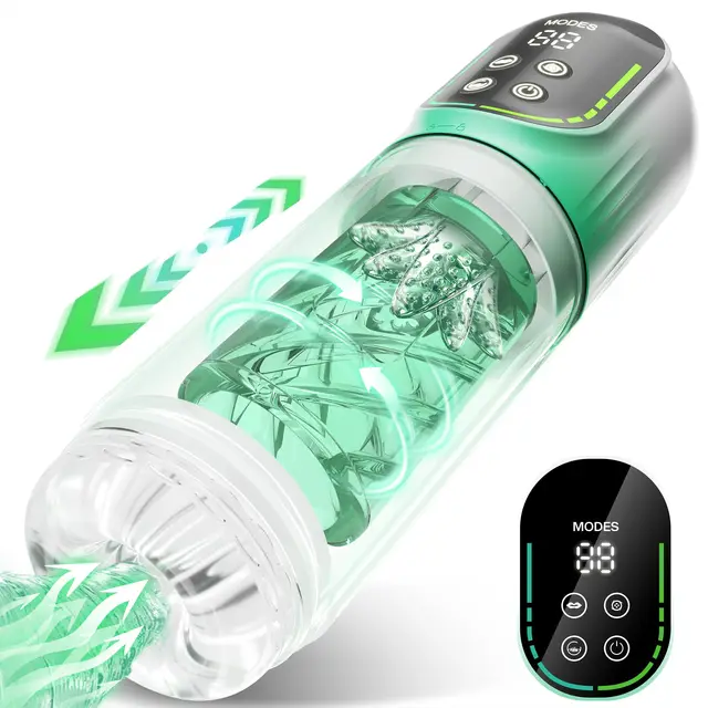 4in1 LCD Automatische Männlicher Masturbator Stoßen Rotierenden Saugen Masturbation Tasse Blowjob Penis Pumpe Tasche Pussy Sex Spielzeug für Mann