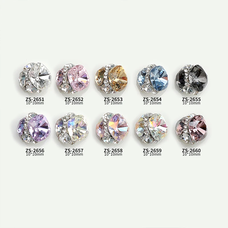 

Glittering Colorful Multi-Cut Square Stacked Diamond Crystals Nail Art Rhinestones Gems Decorations Manicure Supplies Charms