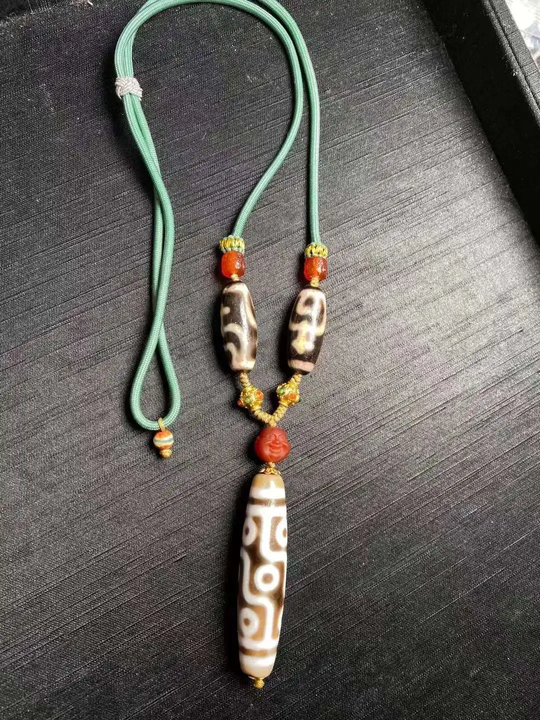 

Jewellery pulseras accesorios mujer men jewelry collier femme colar natural agate Dzi pendant Beads necklace vintage rope chain