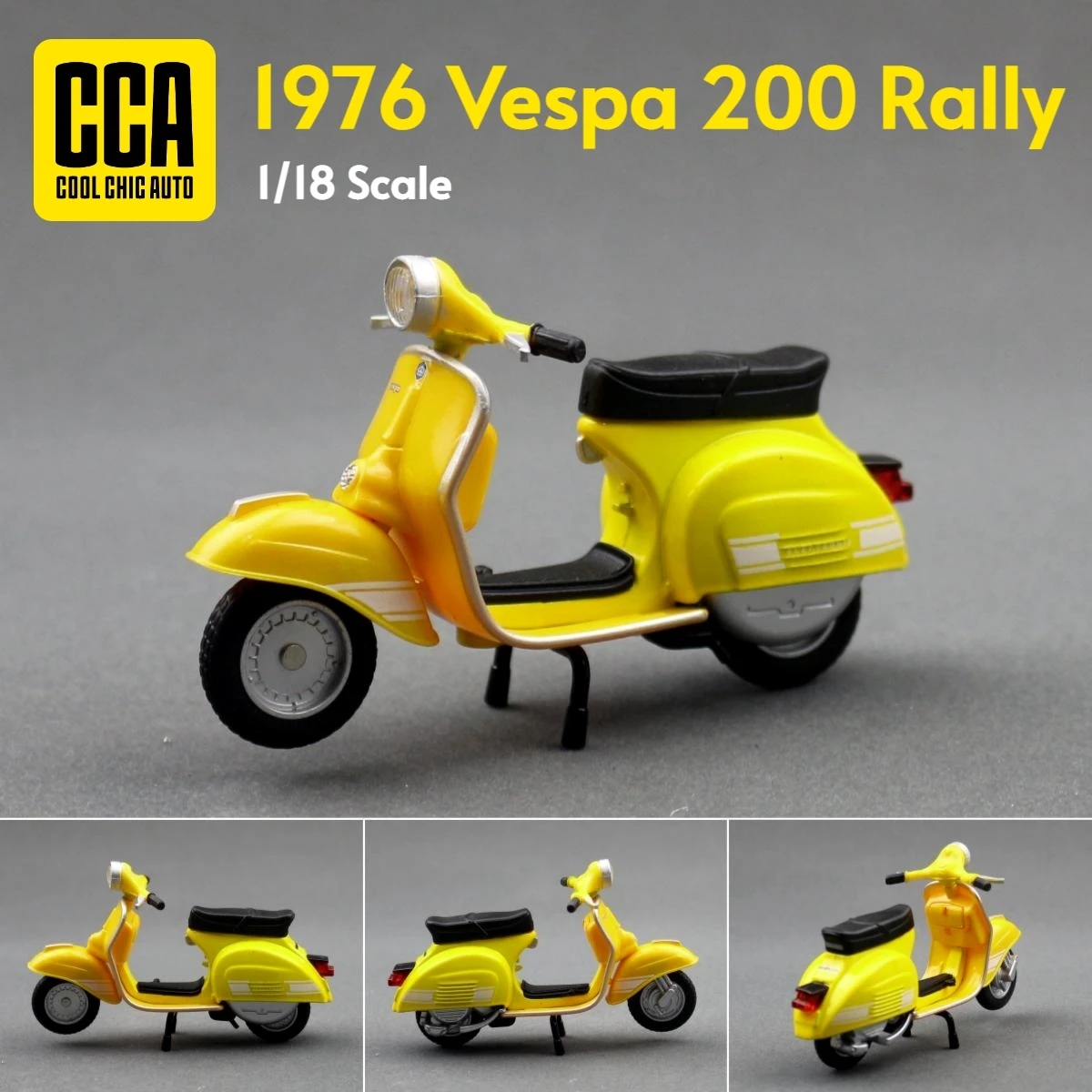 Vespa ミニカー 6台セット 1/18 スケール 1/18 Vespa 200 Rally Electric Scooter Toy Motorcycle Bike