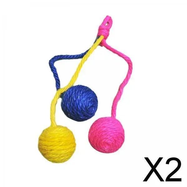 

2X Cat Rope Ball Pet Supplies Kitten Chasing and Playing Eco Friendly