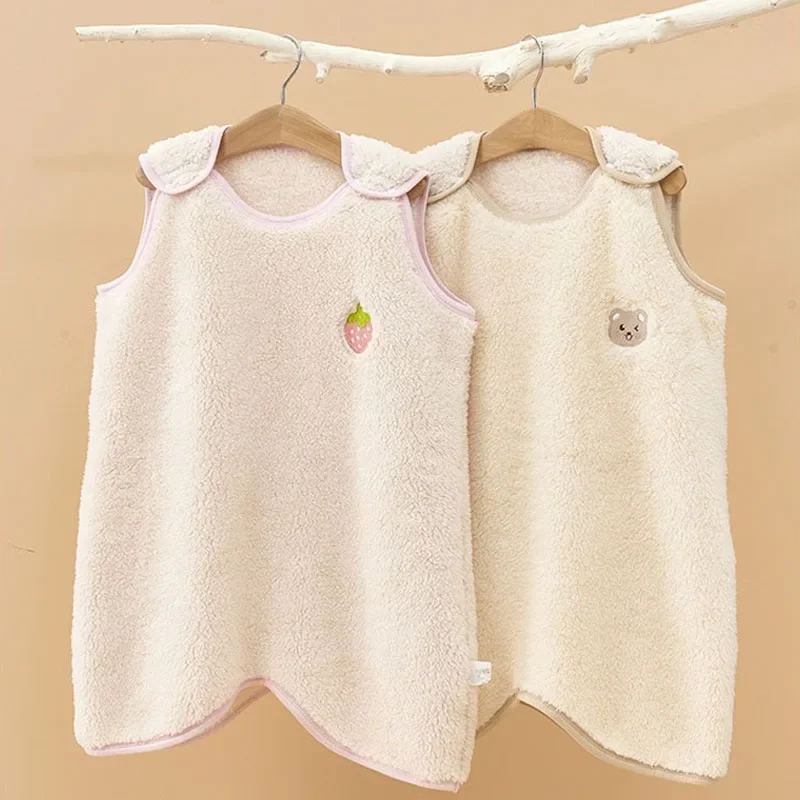 Winter Warm Baby Cartoon Vests Autumn Infant Boys Sleeveless Sleepwear Waistcoat Cute Cartoon Children Pajamas Anti Kick Blanket